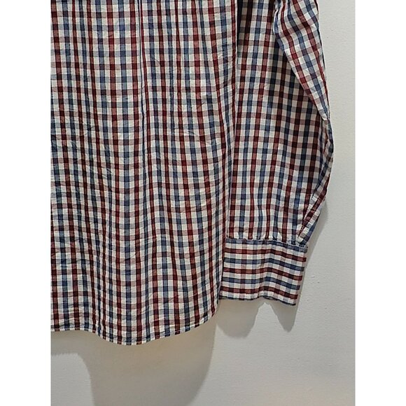 J.Crew Mens Button-Down Red & Blue Gingham Shirt Long Sleeve Cotton Slim Fit Cas - Picture 11 of 12